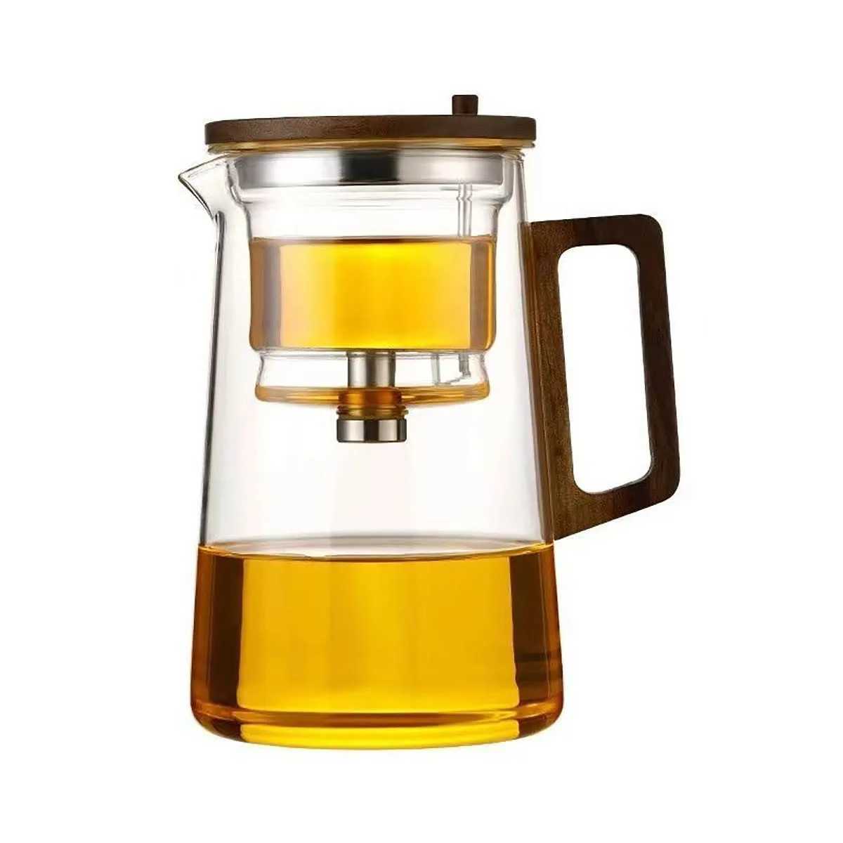 1 button filter teapot with walnut handle full lining tea separation household beverage tea cup X240913