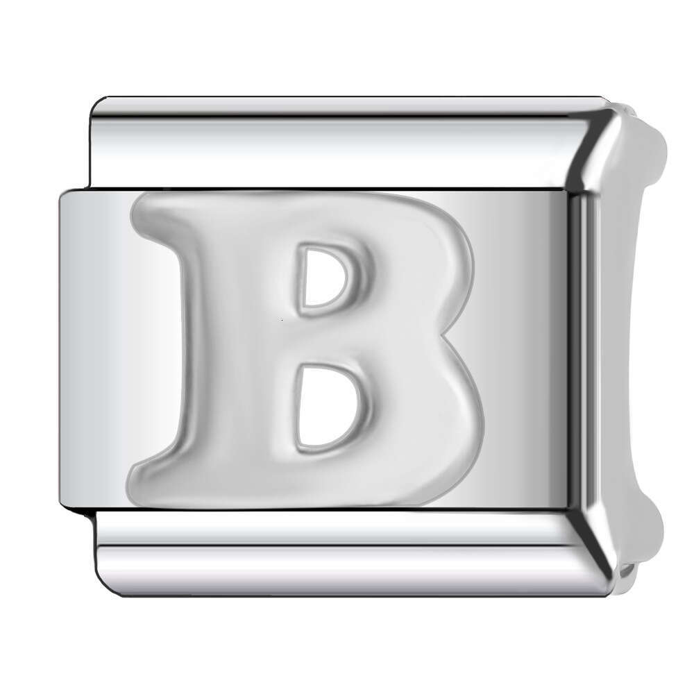 2024 New Women's Gift Silver color 26 letters bead Italian Charms Links Beads Fit 9Mm Stainless Steel Bracelet DIY Making Jewelry