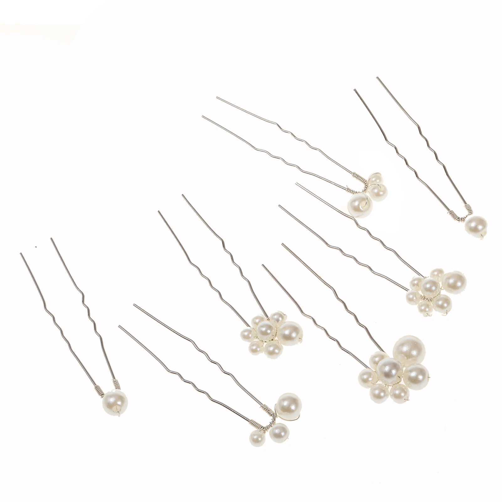 7pcs Pearl U-shape Hairpin Fashion Tiaras Wedding Hair Accessories For Women Simple Bridal Marrige Hair Jewelry Marriage BijouxX240913