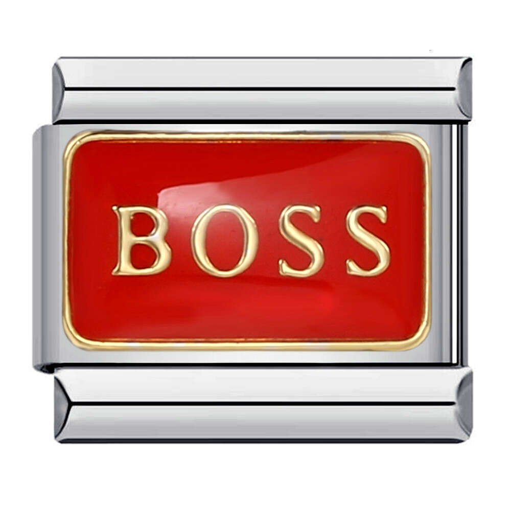 New Titanium Steel Welding Personalized English DIY Beads Italian Charm Bracelet Italian Charm Links Fit 9Mm Bracelet Jewelry DIY Making Gifts