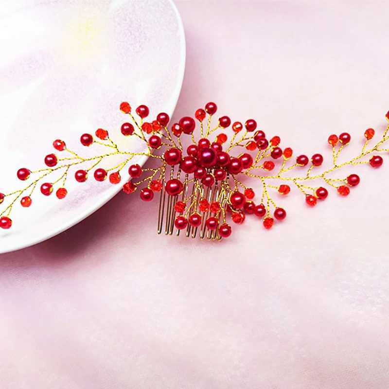 Beautiful Bridal Hair Comb Wedding Dress Hair Accessories Clip Hair Pins for Women Pearl Jewelry Bride Headdress OrnamentsX240913