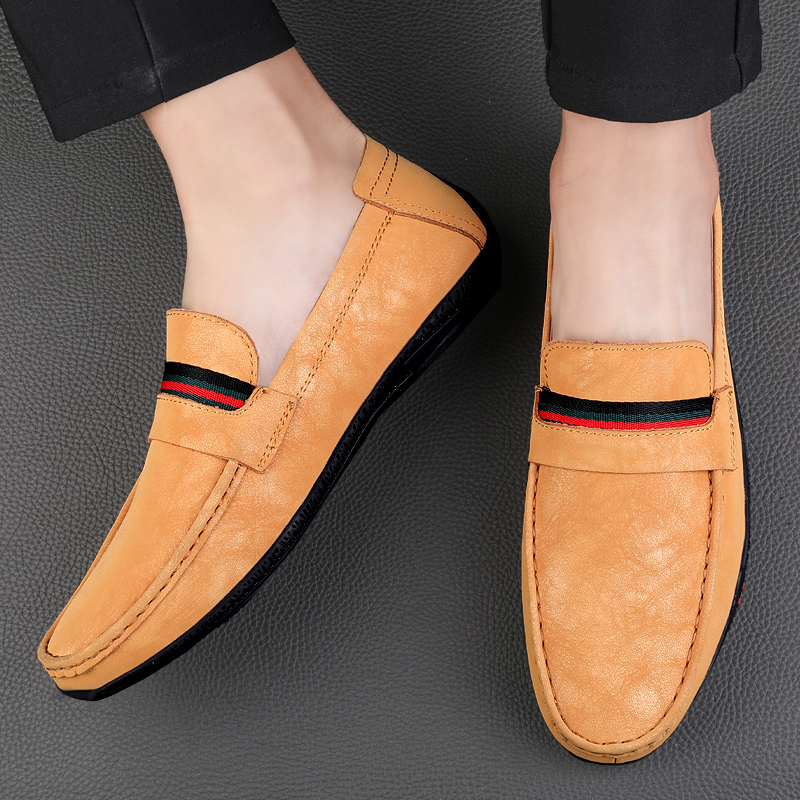 Genuine Leather Men Casual Brand 2023 Mens Loafers Moccasins Breathable Slip on Black Driving Shoes Plus Size 37-45 dh1102140750