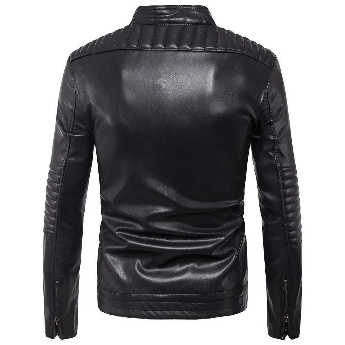 New Mens Coats Biker Pull Style Leather Jacket Handsome Leather Jacket TrendX240913