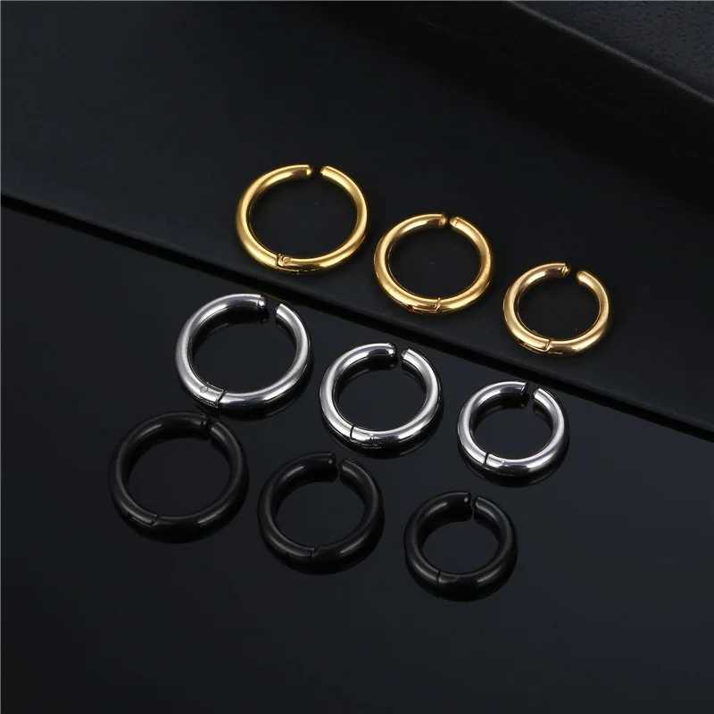 Punk Hip Hop Round Clip Earrings for Women Men Creative Simple C Ear Cuff Non-Piercing Clip Set Trend Jewelry GiftX240913