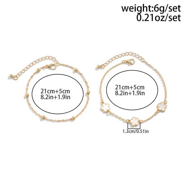 Fashionable clover flower beach anklet bracelet jewelry summer leg layered anklet 2024 new black and white green color W240913