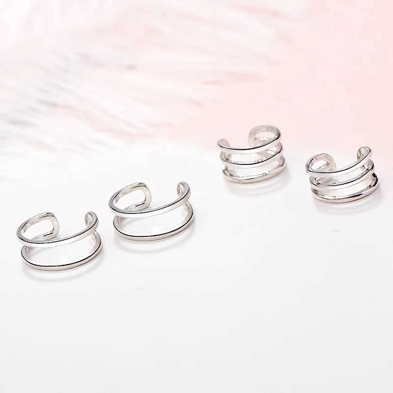 Fashion Jewelry 925 Sterling Silver Multilayer Ear Cuff Women Clip On Earrings no Piercing Earings JewelryX240913