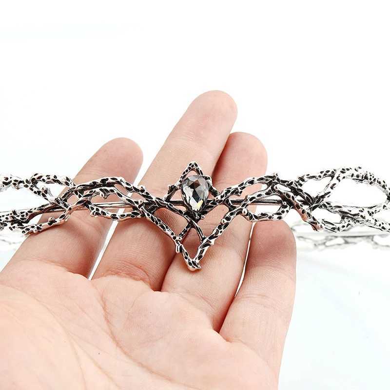 Movie King Round Elves Crown Tiara Women Waterdrop Zircon Headband Bridal Hair Accessories Gifts Jewelry Wedding HeadwearX240913