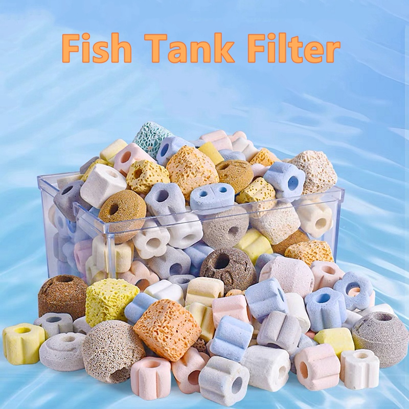 100/200/500g Fish Tank Filter More Than 10 Types Aquarium Bio Balls Carbon Ceramic Ring Material Ceramic Ring Bacteria House