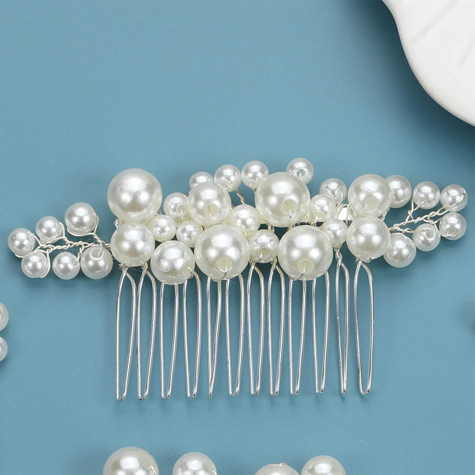 Freshwater Pearls Hair Combs Wedding Bridal Jewelry Hair Accessories Hair Clip Silver Color Headpiece Pearl Comb for Women JewelX240913