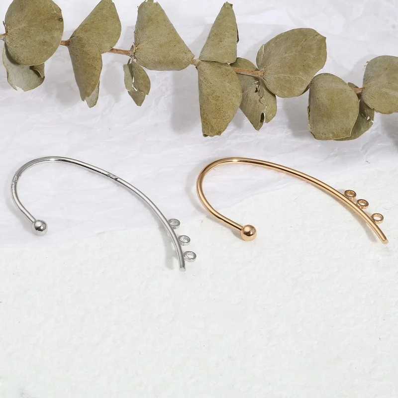 2 PCs Matel Ear Cuff Clip On Stud Wrap Earrings Gold Color Cuff Earring Earcuff Wrap For DIY Earring Clip Jewelry MakingX240913