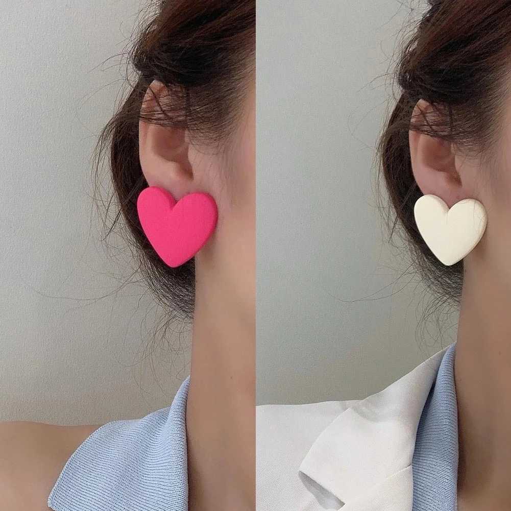 Heart Red Yellow clip on Earrings Love Statement Wedding Geometric Heart Bohemian Vintage Acrylic Trend Party Jewelry GiftX240913