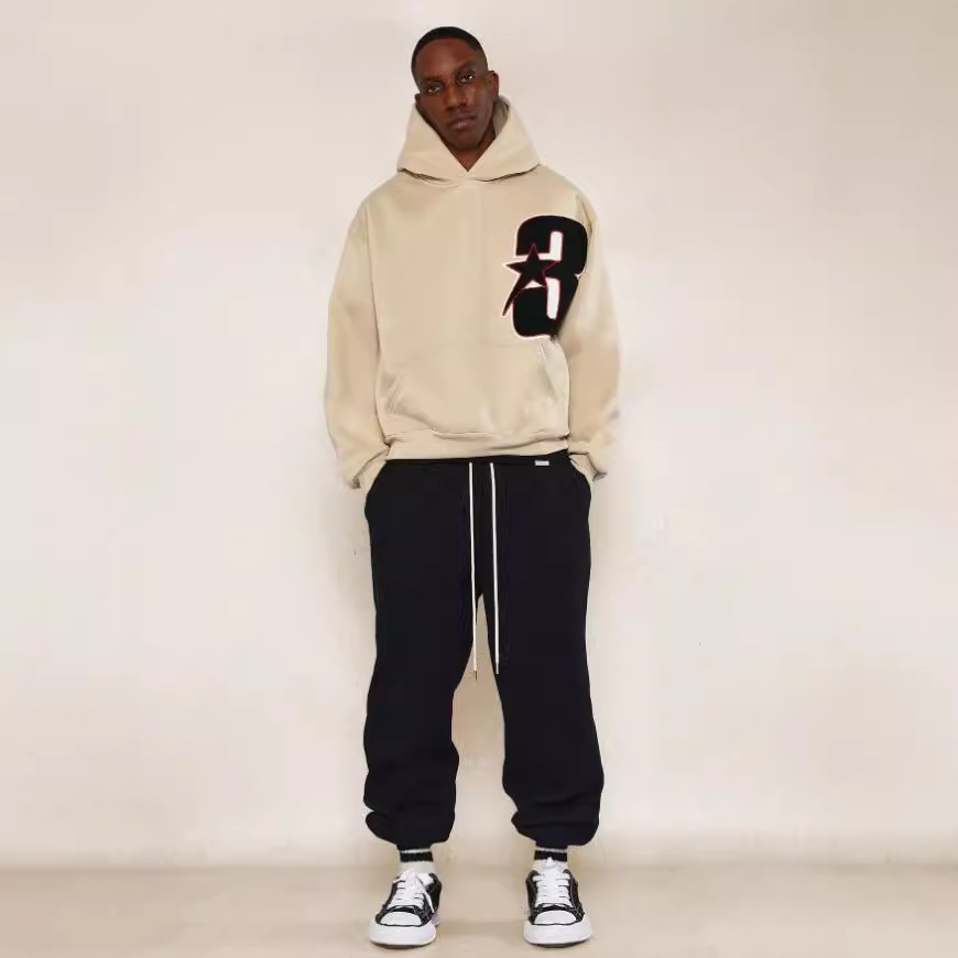 Men's Hoodies Number Star print Hoodie Oversized and Casual Sweatshirts for Fall/Winter