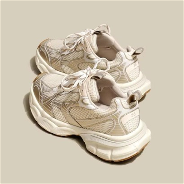 White sports shoes women's flat shoes lace up women's mesh casual shoes