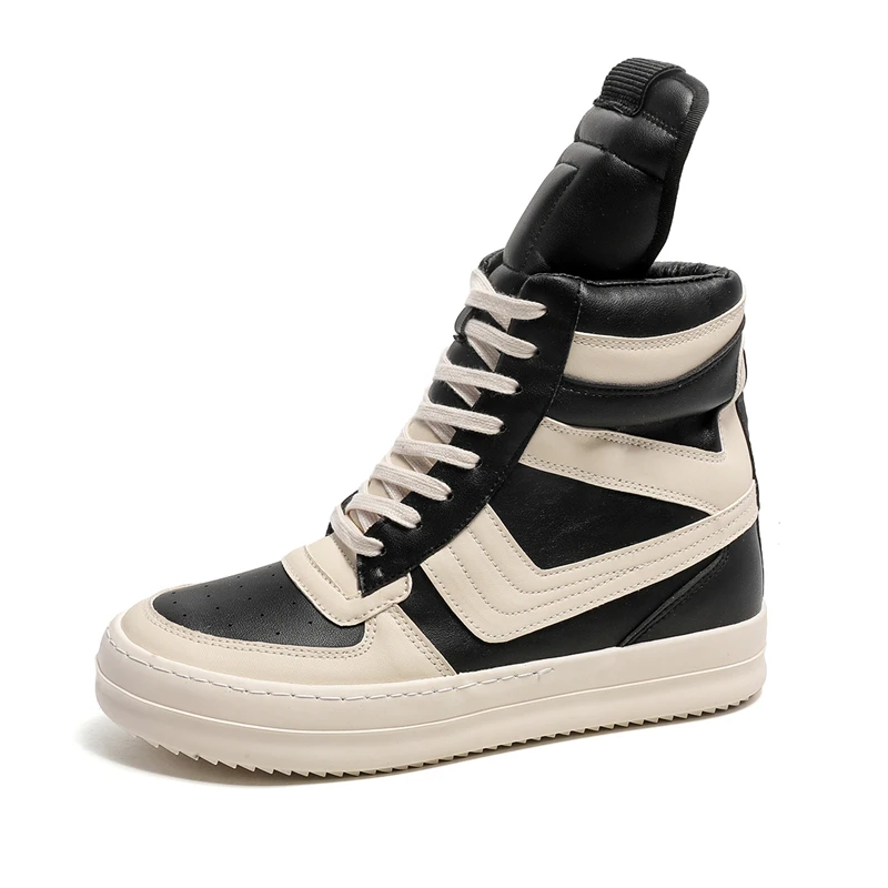 Men High-top Shoes,Ankle Boots,High-top Sneakers Riding Casual Shoes,PVC Retro Designer Platform Sneakers for Street Club