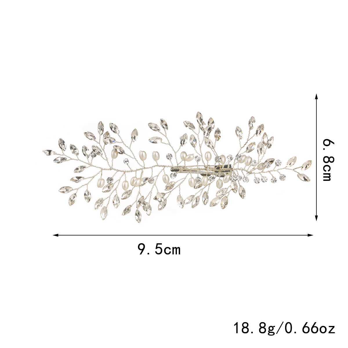 Bridal Wedding Hair Comb Pearl Flower Hair Piece Rhinestone Bridal Hair Ornament Lady (Silver)X240913