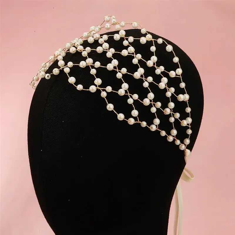 Bridal Headpiece Faux Pearl Decor Wedding Headband Bride Hair Jewelry Women Faux Pearl Headband Bride Tiara Hairband AccessoriesX240913