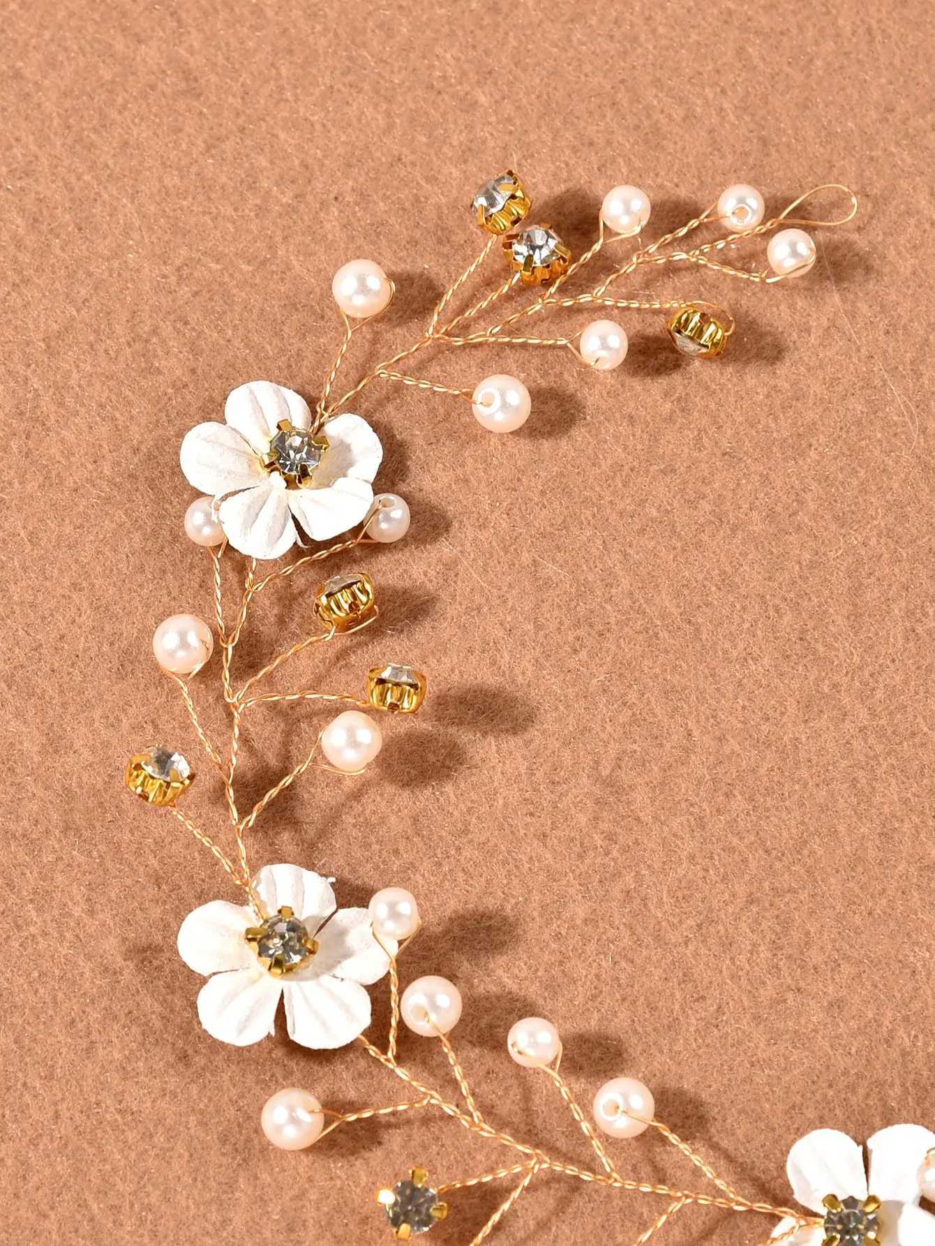 Luxury Bridal Crystal Wedding Headpieces Women Hairdress Sliver Handmade Pearl Hair BandsX240913