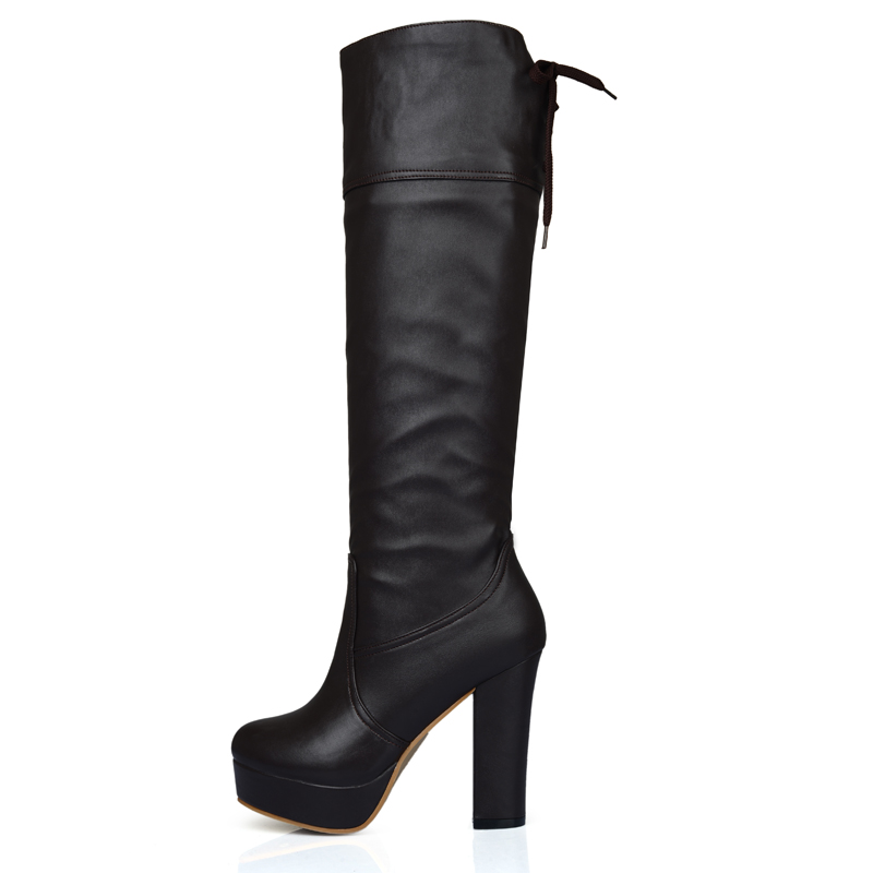 Women's Fashion Winter Boots Platform Sexy Soft Knee Boot Female High Heels Designer Long Shoes Lady Large Size 48 16f8