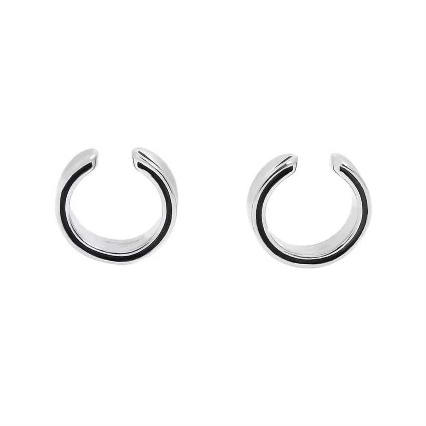 Streamline Side Drop Glaze Ear Bone Clip with Trendy Hip-Hop Open Ear Clip Without Ear Hole Fashionable Charm for Men and WomenX240913