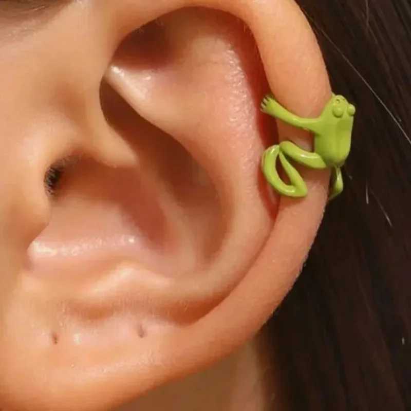 Fashion Retro Ear Clip Without Ear Holes Punk Frog Ear Bone Clip Single Minimalist Earrings Party Jewelry GiftsX240913