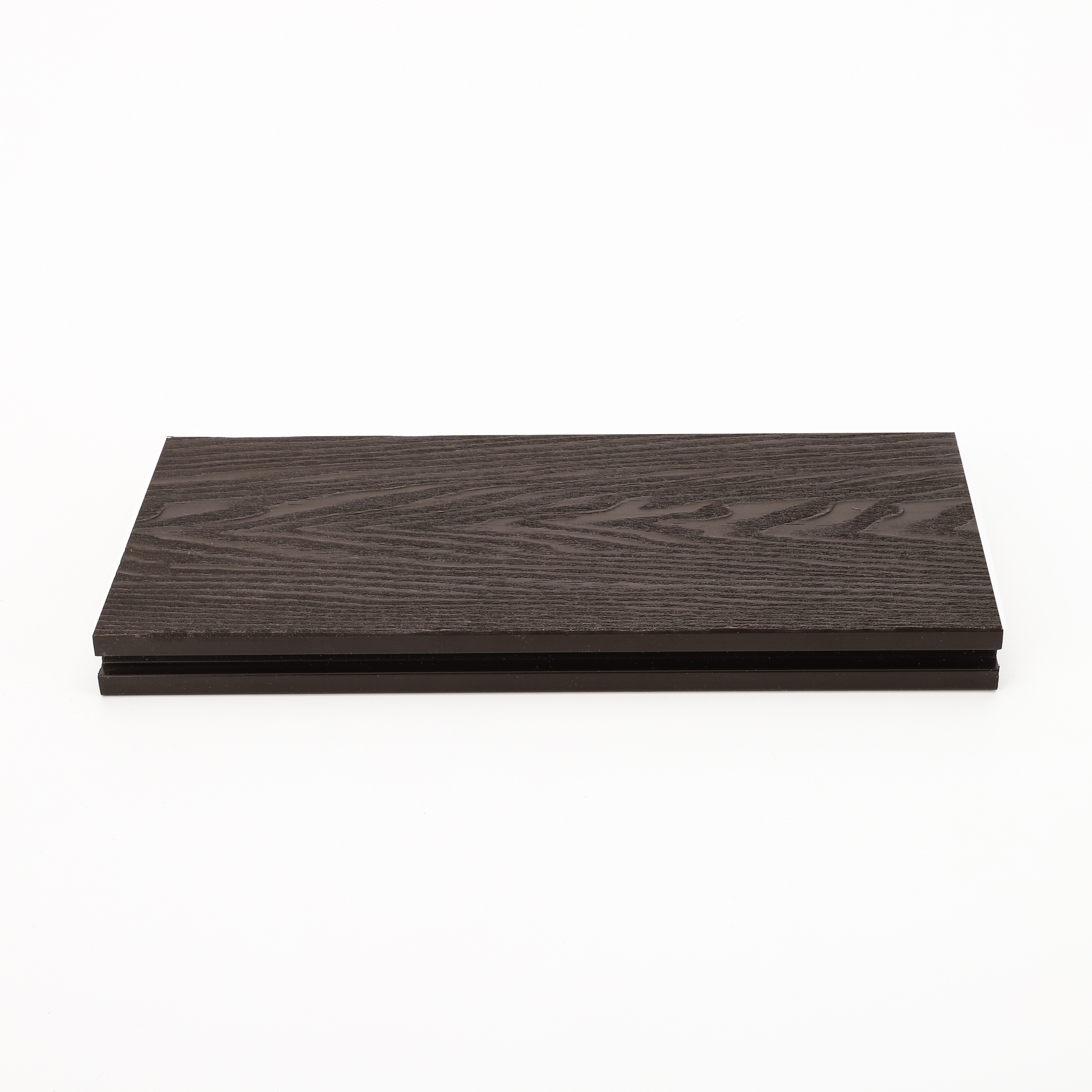 Hot outdoor waterproof 3D embossed square hole wood grain wood plastic black floor