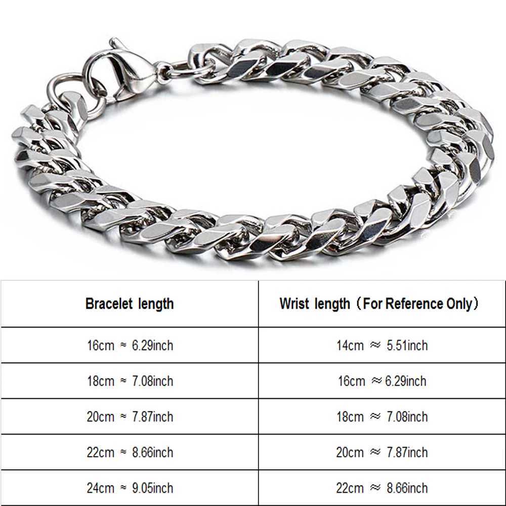 7/8/9/10mm Width Stainless Steel Cuban Bracelet Men Boy Kids S Classic link Chain Bracelet For Men Women Jewelry Gift WholesaleX240913