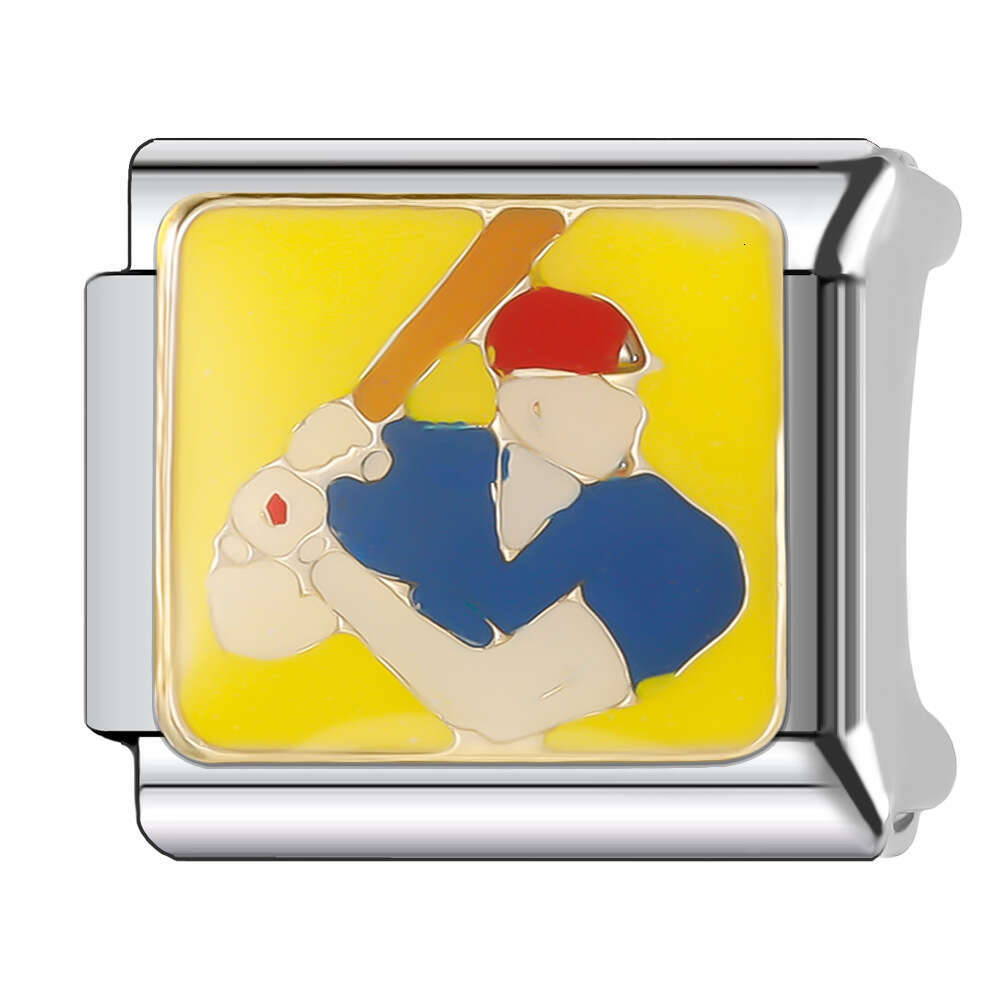 New Women's Gift yellow Bead Italian Charms Links Bangle Beads Fit 9mm Stainless Steel Bracelet Making DIY For Women Fashion Jewelry