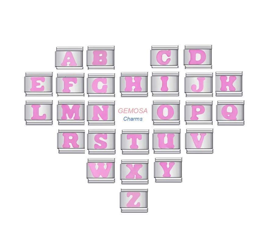 Titanium Steel Colored Enamel 26 English Letters DIY Bead Bracelet Italian Bracelet Italian Charm Links Fit 9Mm Bracelet Jewelry DIY Making Gifts