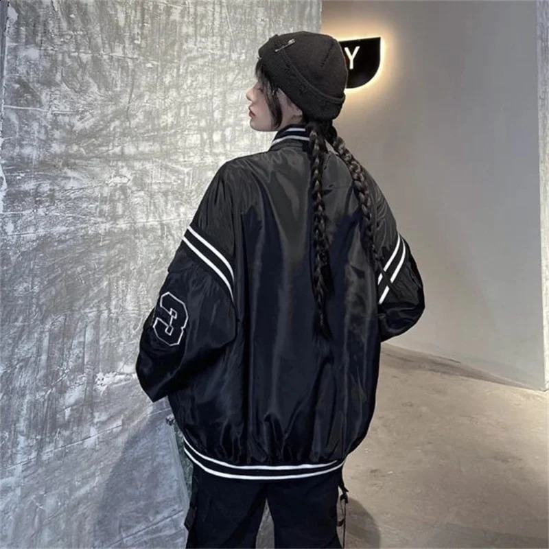 Harajuku Wind Female Coats Spring Autumn Preppy Letter Embroidery Loose Versatile BF Couple Baseball JacketsWomen Tops 240904