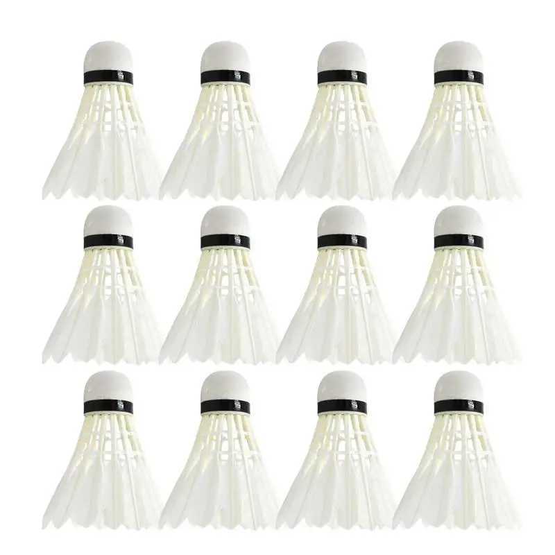 Badminton Ball 12PCS Badminton Trainer Ball Feather Shuttlecock Stable Badminton Balls for Hitting Practice and Speed Training Y240912