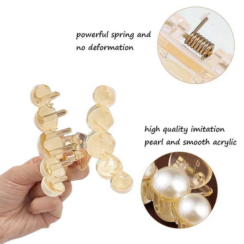 Large Pearl Hair Claw Clips For Women Gold Metal Geometric Clamps Barrette Simple Girls Hairpins Headwear Party Hair AccessoriesX240912