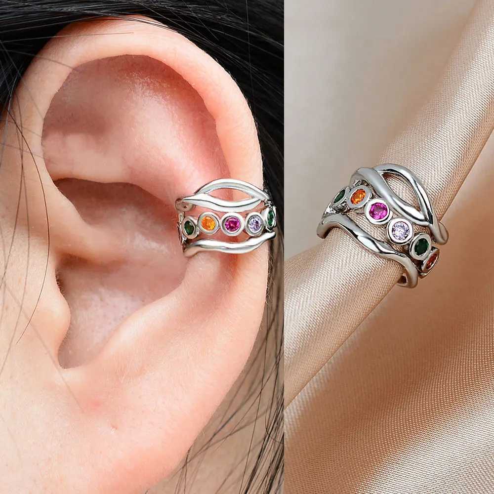 1Piece Crystal CZ Clip On Earring EarCuff Without Piercing Helix Cartilage Ear Clip Ear Wrap Earrings Women Teen CuffsX240913