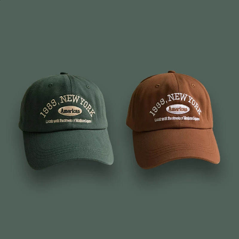 Korean Retro Baseball Hat Womens Autumn Winter Versatile Ins Street Letter Embroidered Caps Summer Couple Men y240906