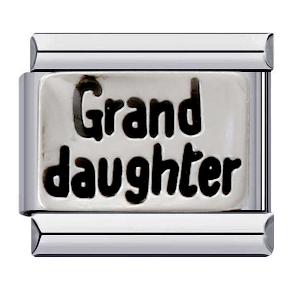 English Combination Titanium Steel Gold-Plated Drip Oil DIY Module Bracelet Italian Charm Brass Charm Links Stainless Steel Fit 9Mm Bracelet Jewelry M