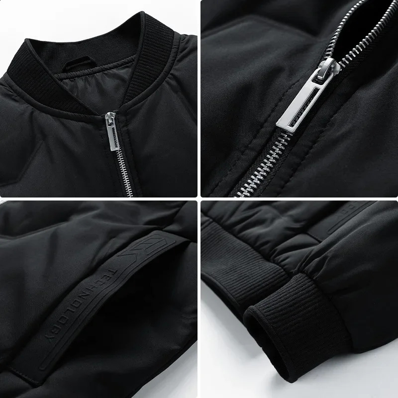 Winter mens white goose down jacket casual and loose fit suitable for mens warm business jacket 240909