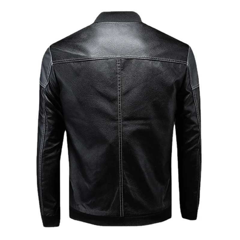Men Leather Jackets Slim Fit Pu Motorcycle Jackets New Fashion Male Diagonal Zipper Leather Coats Spring Casual Jackets S-4XLX240913
