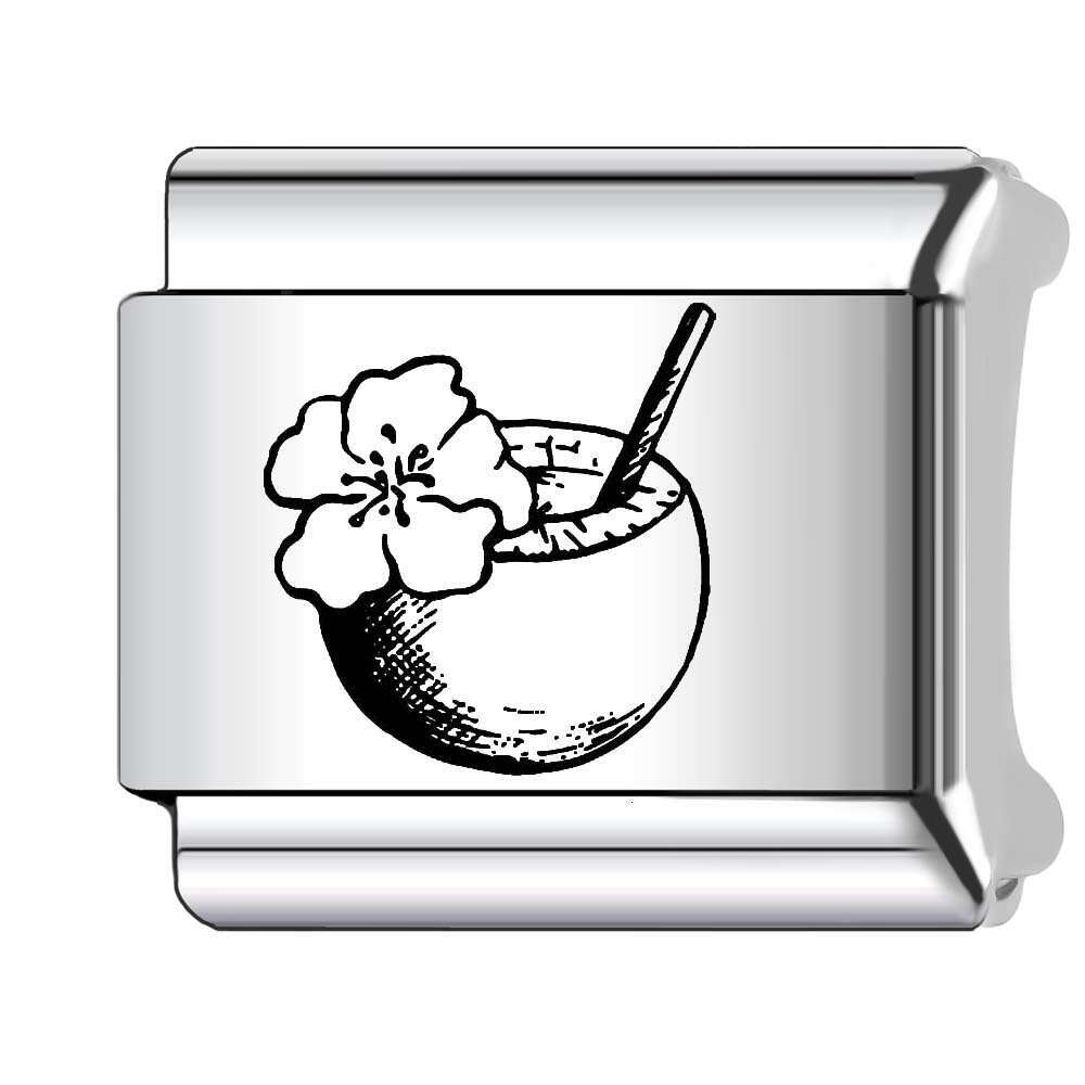 New Women's Gift summer Bead Italian Charms Links Bangle Beads Fit 9mm Stainless Steel Bracelet Making DIY For Women Fashion Jewelry