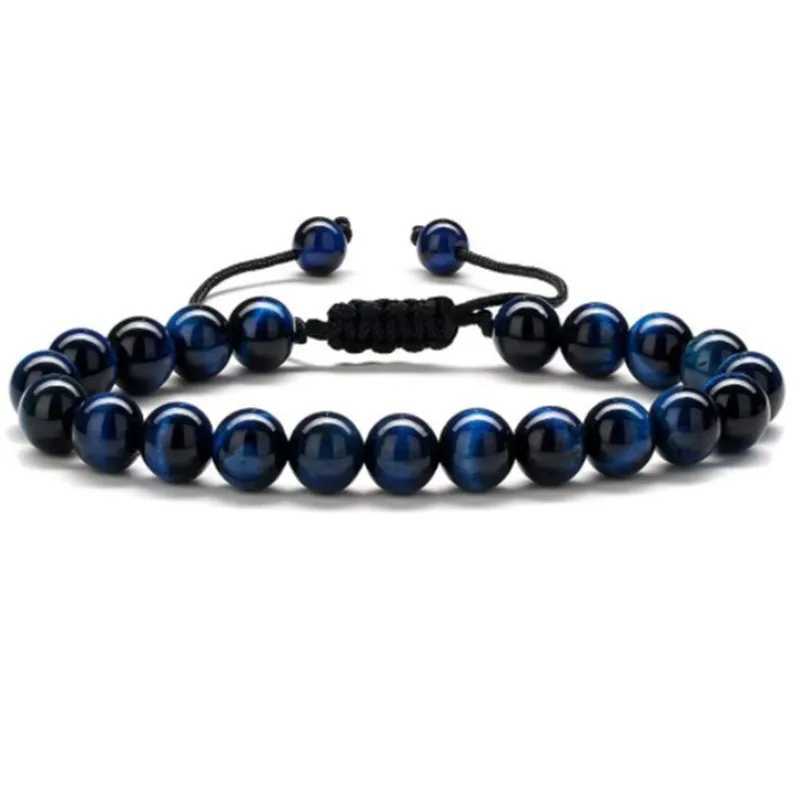 Fashionable mens bracelet stone tiger eye woven bracelet essential oil fragrance beads W240913