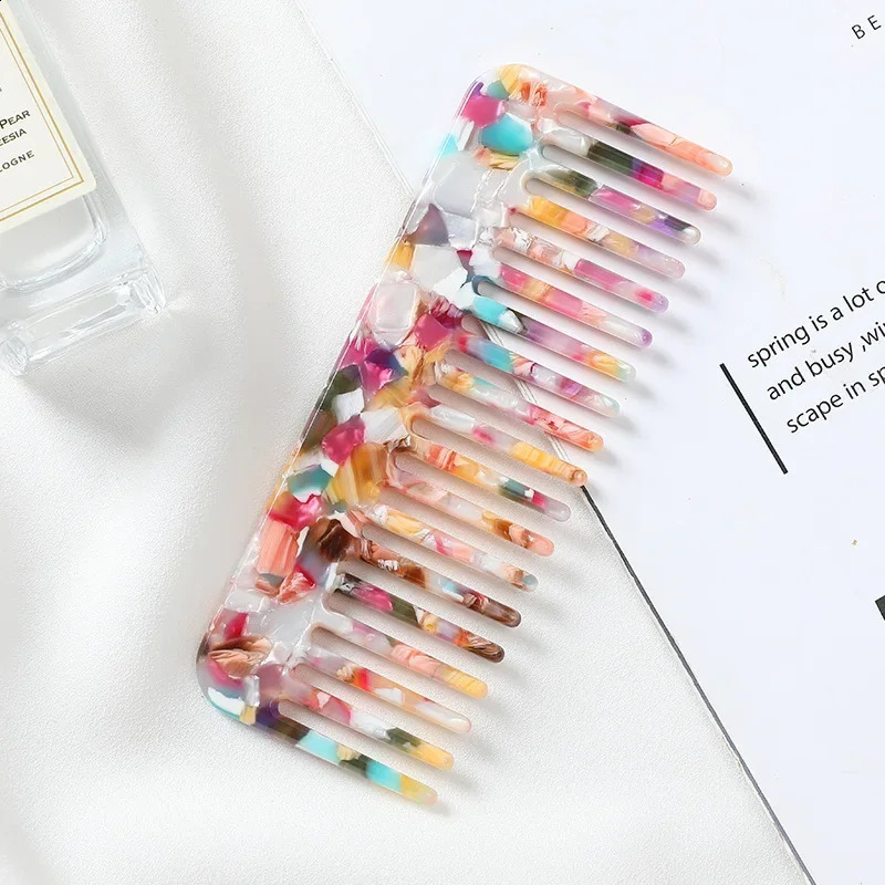 Korean Fashion n Hair Comb Wide Teeth Acetate Hairdressing Antistatic Massage Hairbrush Colorful Styling Tools 240911