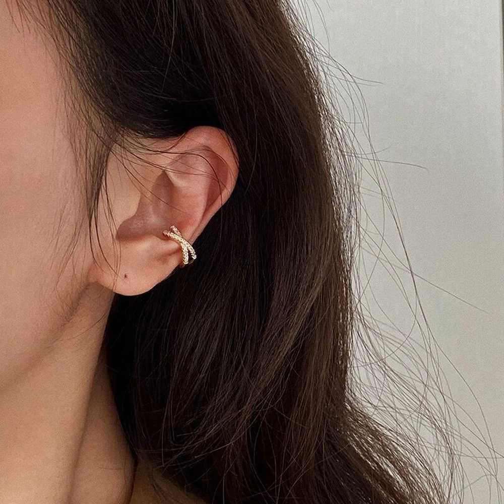 Ear Cuffs Gold Color Women Clip on Earrings Hoop Boho cristal Shiny Fashion Simple Vintage Luxury Designer Y2k Accessories GothX240913