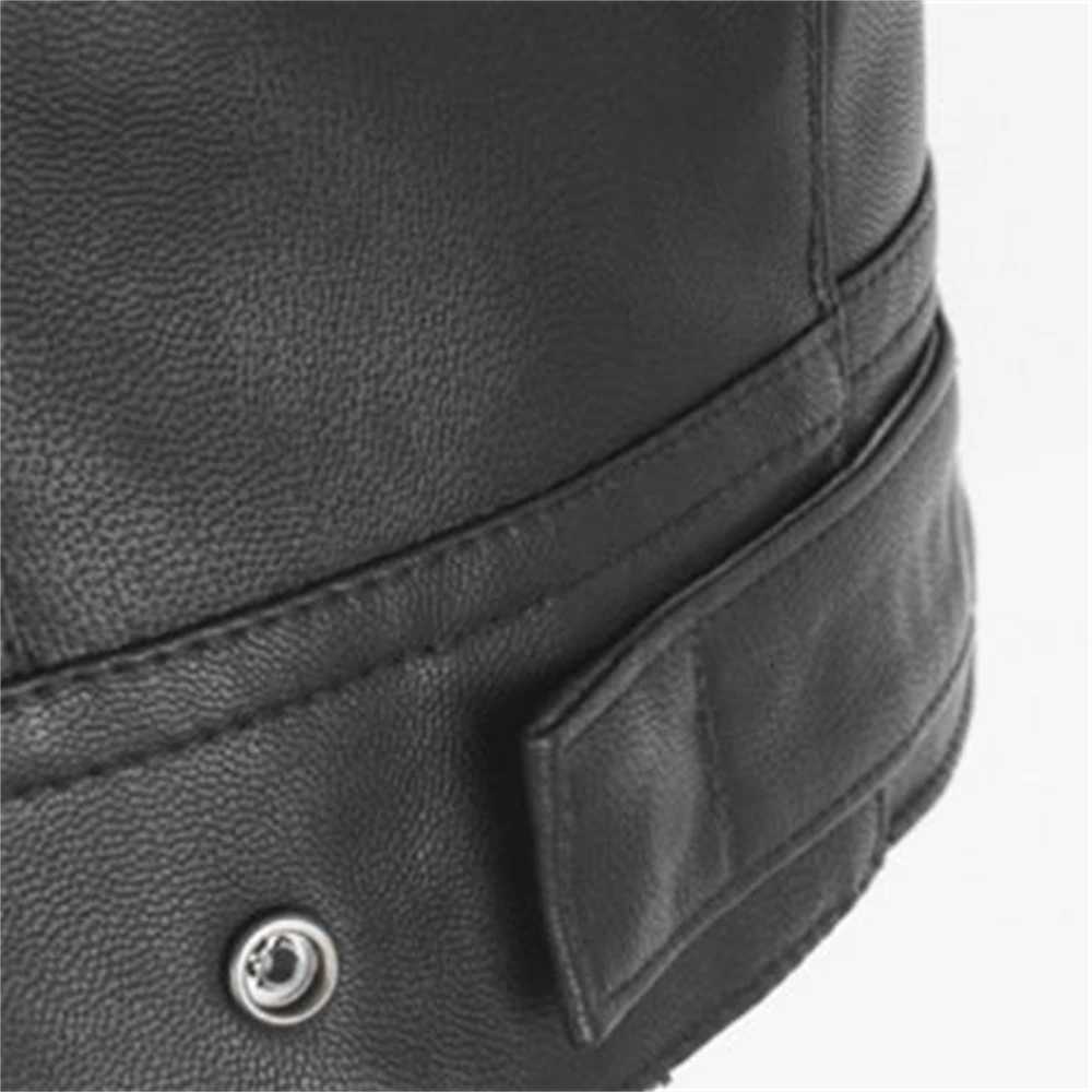 Mens Vest Black Biker Motorcycle Sleeveless Jackets Overcoat Hip Hop Waistcoat Faux Leather Punk Spring Sleeveless PU Gilet FallX240913