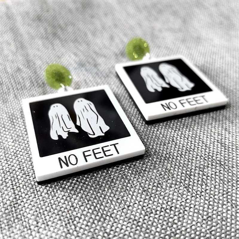 Dangle Chandelier 2024 New Lamp Halloween Earrings Women Hallowmas Pumpkin Ice Cream Cone Black Cat No Feet Specter Acrylic Drop Earring H240913