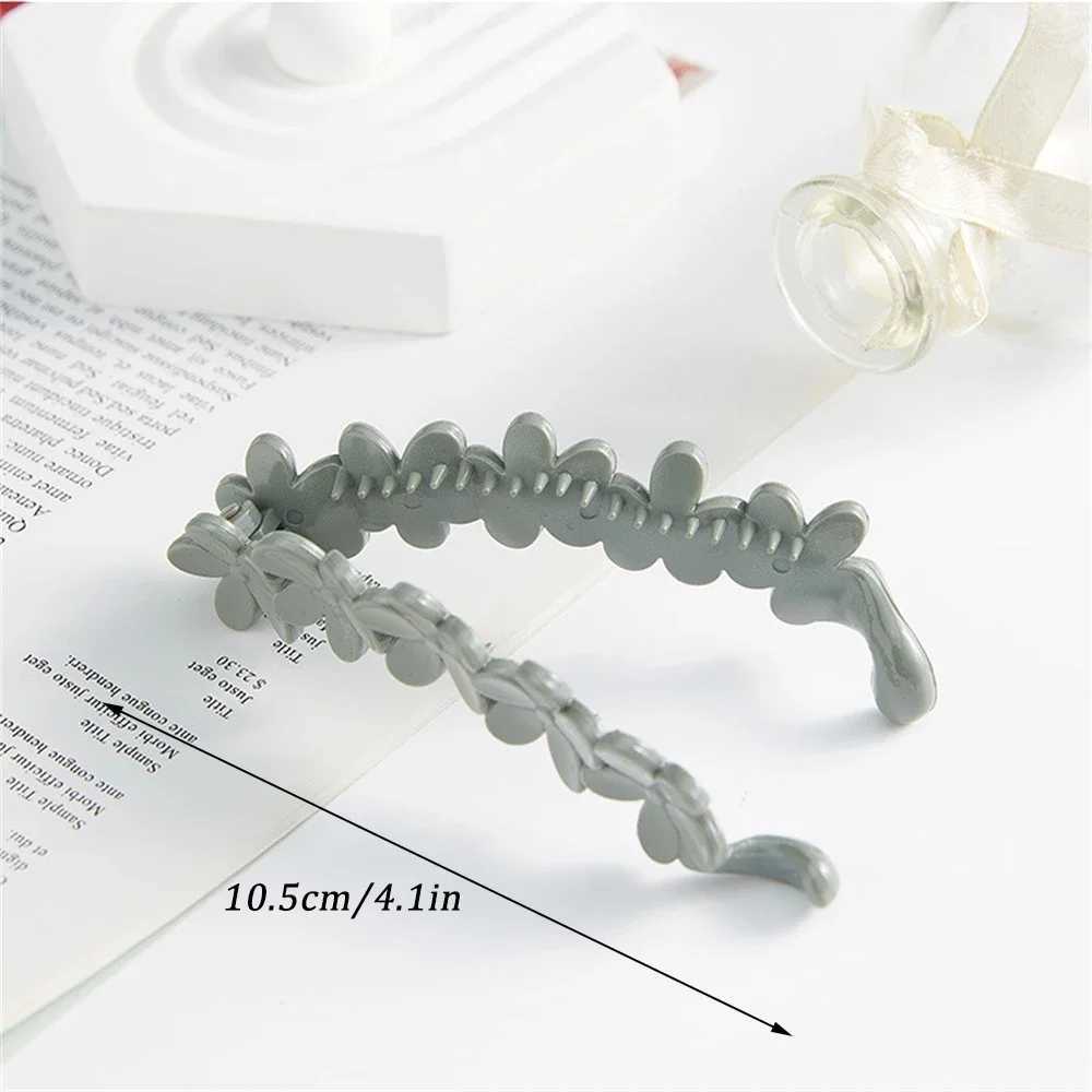 Fashion Solid Color Flower Banana Hair Clips Simple Non-Slip Frosted Hair Claws for Women Girls Bath Ponytail Hairpins BarrettesX240912