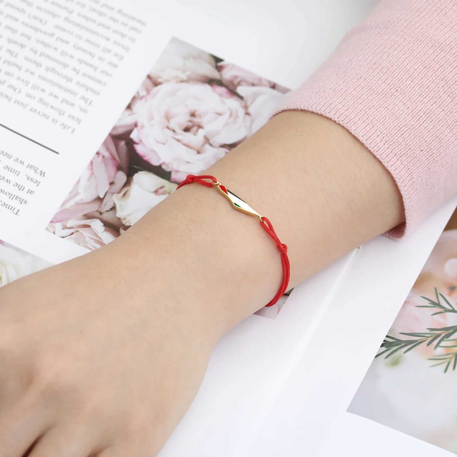 Cazador Palestine Map Double Layers Beads Chain Bracelets for Women Stainless Steel Jewelry Charm Bracelet Gift 2024 WholesaleX240913