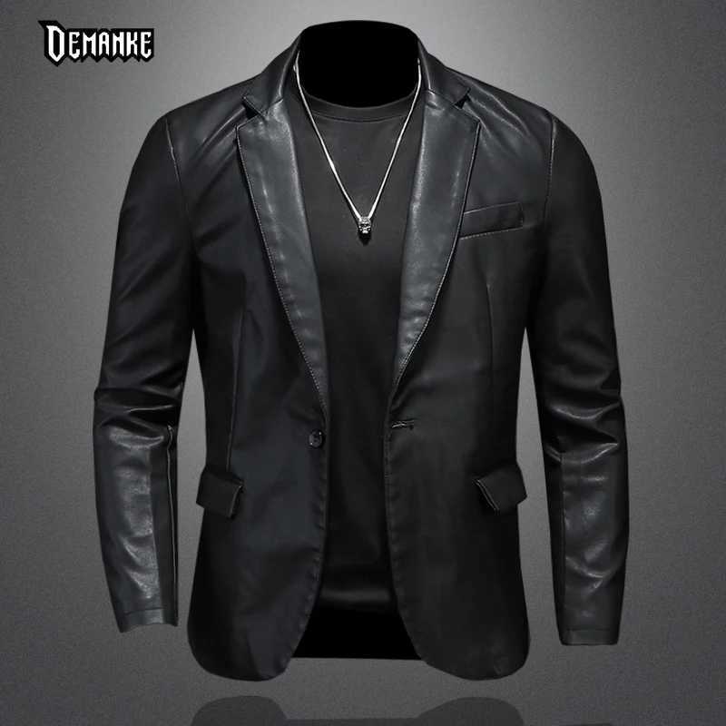 Black Jaqueta De Couro Masculina Outwear PU Leather Coats 5XL Autumn 2022 Faux Jacket Motorcycle Turn Down JacketsX240913