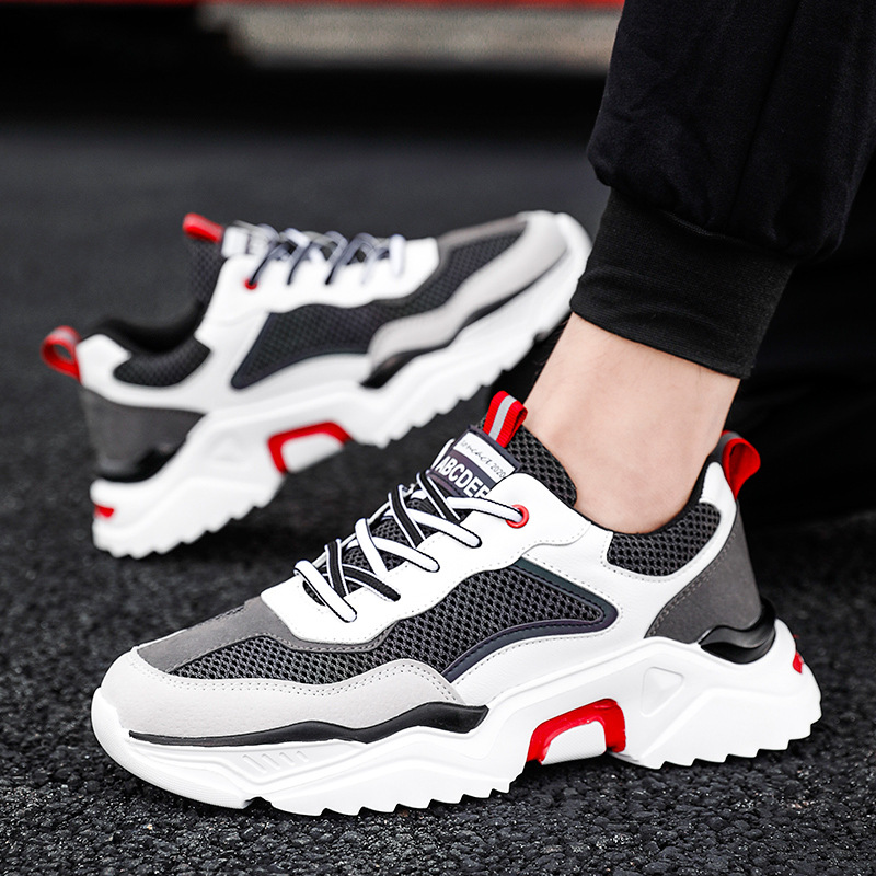 2020 autumn new men's shoes Comfortable breathable trendy shoes wild mesh board shoes casual sports increase white shoes21