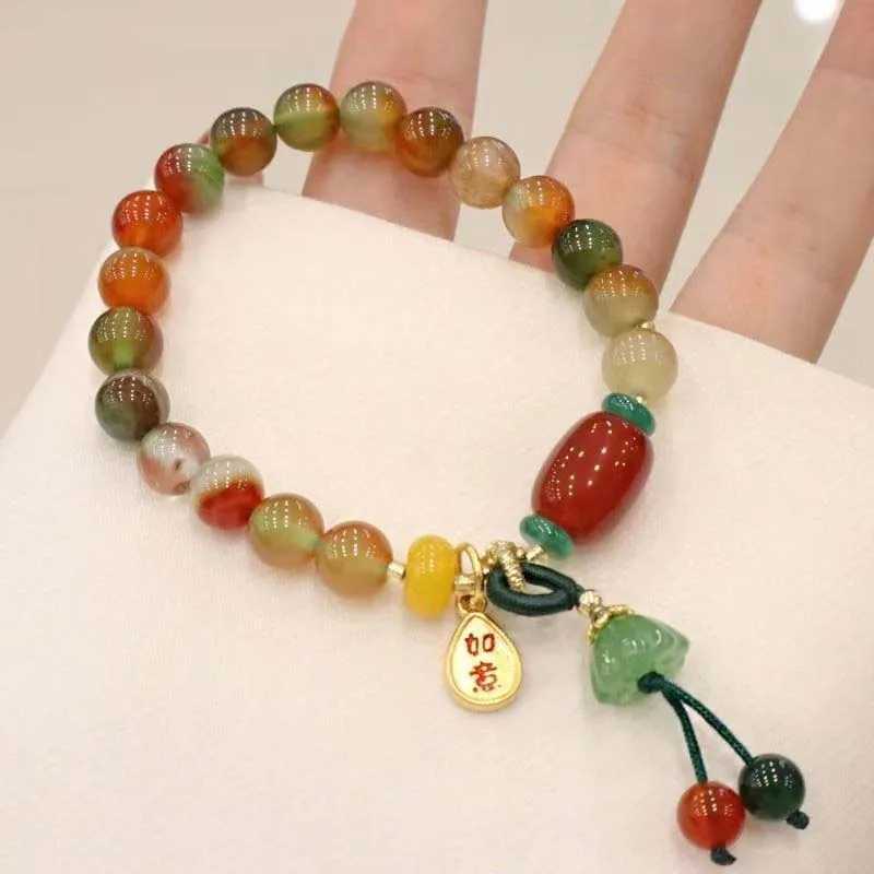New China style colorful bead bracelet for women retro natural stone ethnic handmade chain bracelet jewelry gift W240913