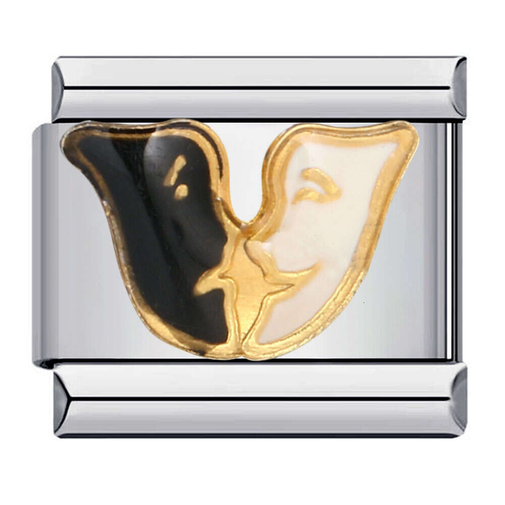 New welding pattern titanium steel gold-plated DIY module bracelet Italian Charm k Fit 9mm Bracelet Jewelry DIY Making Gifts