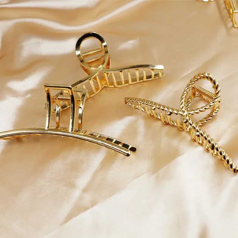 Korean Fashion Gold Hair Claw Clip Butterfly Geometric Elegant Hair Clip Claw Clamp for Girls Headwear Women Hair AccessorieX240912