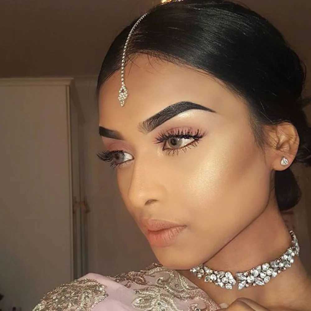 Stonefans Geometric Forehead Chain Women Indian Wedding Jewelry Designer Rhinestone Headband Hair Accessories Bride Trends 2023X240913